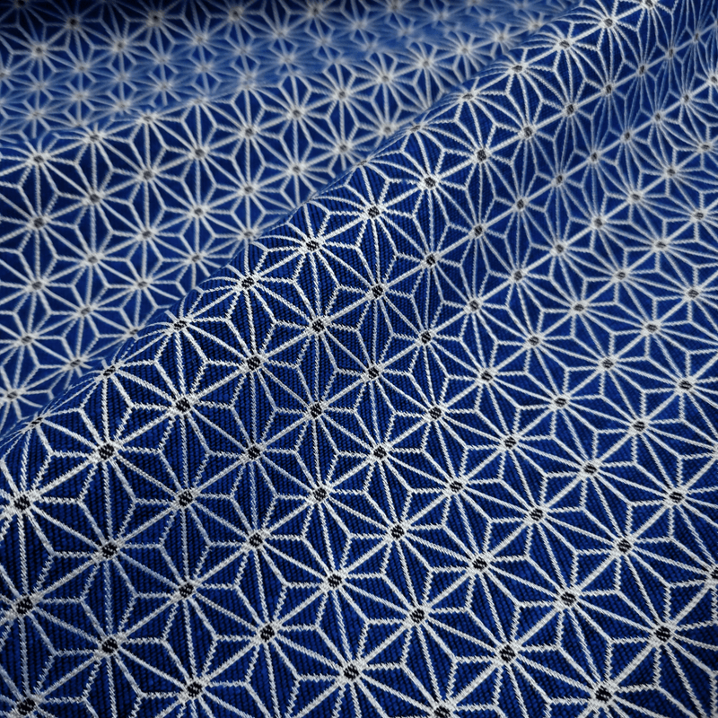 Tessuto Arredo Jacquard H 140 cm - STELLA ESAGONALE BLU