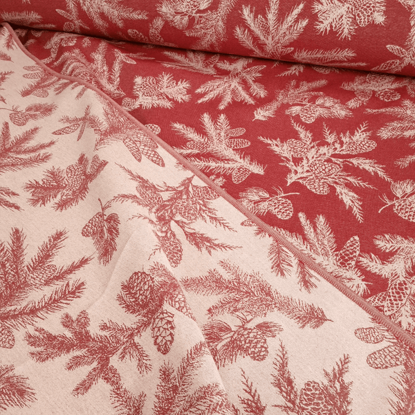 Tovagliato Fiandra di Cotone H 180 cm - PIGNE BORDEAUX