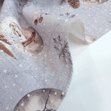Tessuto Arredo Jacquard H 140 cm - PALLINE DI NATALE/AZZURRO con Lurex