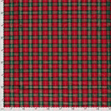 Cotone Natale H 147 cm - TARTAN MEDIO ROSSO/VERDE con LUREX ORO