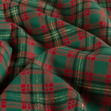 Cotone Natale H 147 cm - TARTAN MEDIO VERDE/ROSSO con LUREX ORO