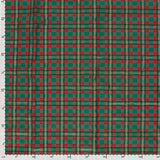 Cotone Natale H 147 cm - TARTAN MEDIO VERDE/ROSSO con LUREX ORO