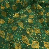 Cotone Americano H 110 cm - PALLINE DI NATALE DORATE/VERDE