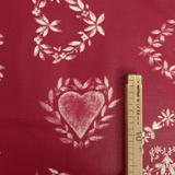 Tessuto Resinato/Antimacchia H 155 cm - LINEA CUORE/ROSSO SCURO