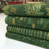 Cotone Americano H 110 cm - COORDINATO VERDE/ORO