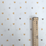 Mousseline imprimée - PLUMES/TERRE CUITE H 140 cm