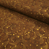 Cotone Americano H 110 cm - STELLE CADENTI DORATE/MARRONE CHIARO