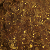 Cotone Americano H 110 cm - STELLE CADENTI DORATE/MARRONE CHIARO