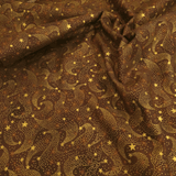 Cotone Americano H 110 cm - STELLE CADENTI DORATE/MARRONE CHIARO