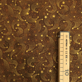 Cotone Americano H 110 cm - STELLE CADENTI DORATE/MARRONE CHIARO