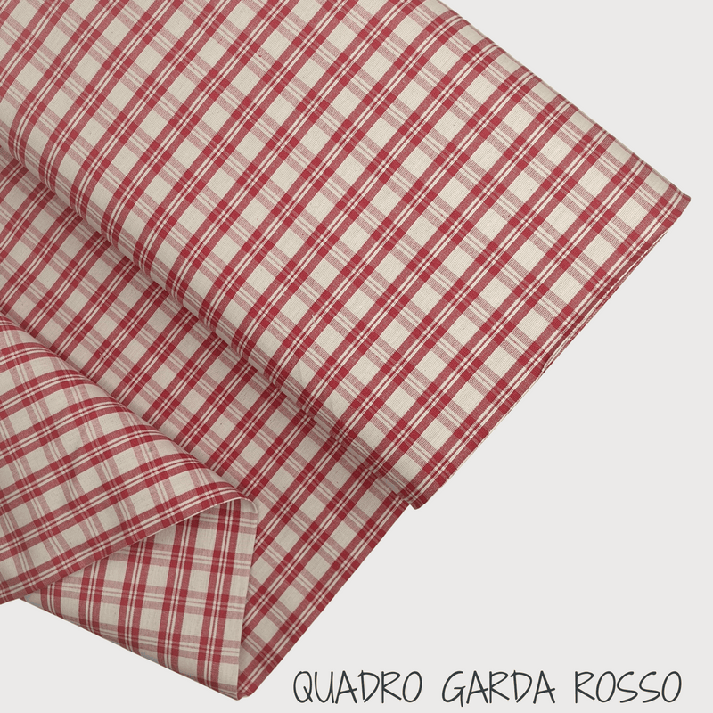 Collezione "Riga, quadretto e unito" H 180 cm - ROSSO