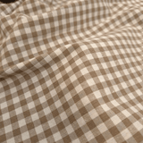 Tessuto misto cotone tinto in filo H 280 cm - QUADRETTO NOCCIOLA
