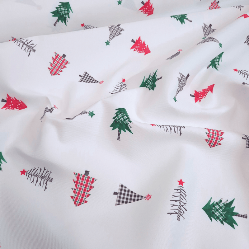 Tessuto no stiro H 150 cm - ALBERI DI NATALE