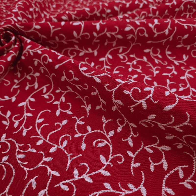Tessuto Arredo Gobelin H 280 cm - RAMI/ROSSO