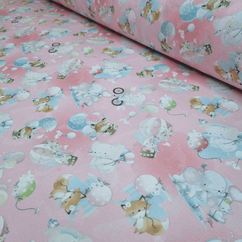 Tissu coton - PRINTEMPS ROSE H 150 cm