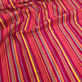 Cotone Americano H 110 cm - RIGHE ROSA/GIALLO/AZZURRO