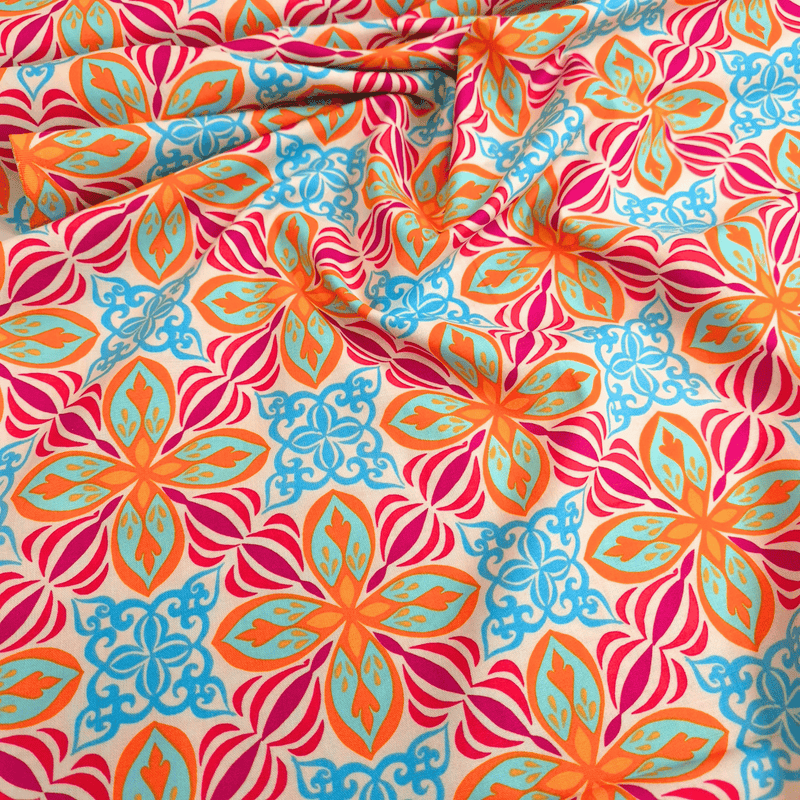 Cotone Americano H 110 cm - FANTASIA FLOREALE VIVACE