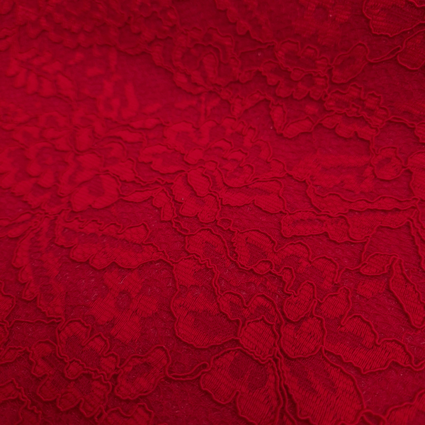 Feltro Lana con Pizzo H 135 cm - ROSSO