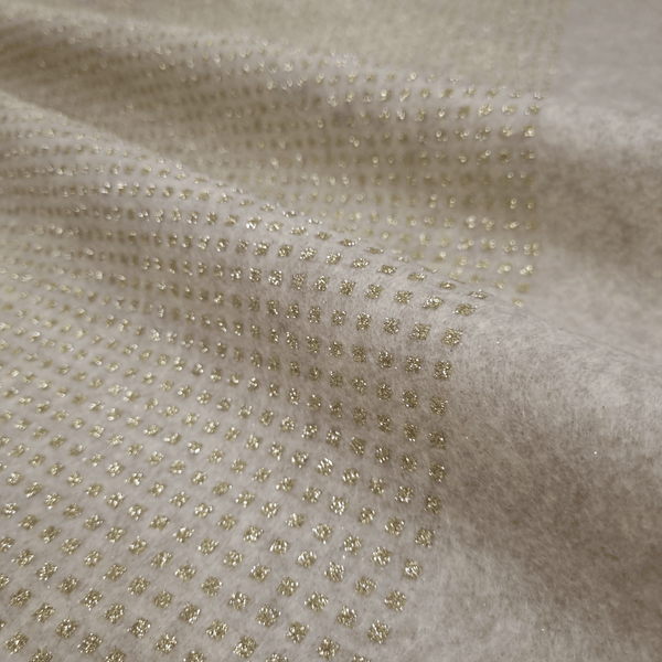 Pannolenci H 155 cm - LANA QUADRETTI GLITTER ORO