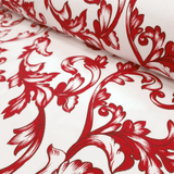 Cotone Fondo Panama H 150 cm - MOTIVO DAMASCATO ROSSO