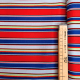 Cotone Americano H 110 cm - RIGHE ROSSO/BLU