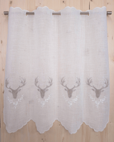 Tenda a vetro ricamata - CERVO BEIGE/BIANCO
