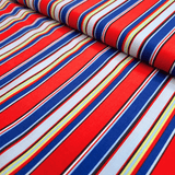 Cotone Americano H 110 cm - RIGHE ROSSO/BLU