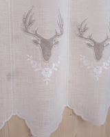 Tenda a vetro ricamata - CERVO BEIGE/BIANCO
