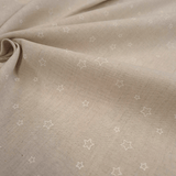 Tessuto Misto Lino H 150 cm - STELLINE BIANCHE/GREZZO