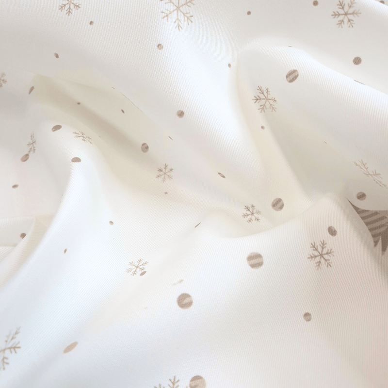 Tessuto no stiro H 150 cm - PAESAGGIO INVERNALE/SCOZZESE BEIGE