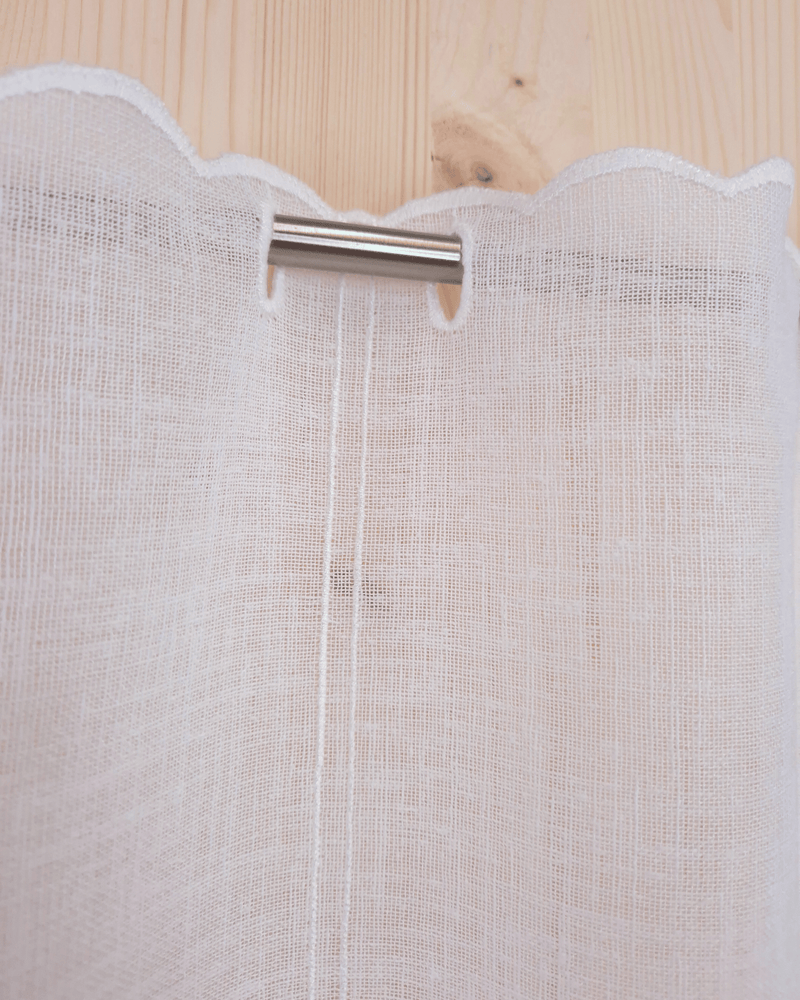 Tenda a vetro ricamata - CERVO BEIGE/BIANCO