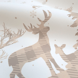 Tessuto no stiro H 150 cm - PAESAGGIO INVERNALE/SCOZZESE BEIGE