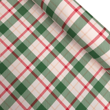 Tessuto no stiro H 150 cm - QUADRO SCOZZESE VERDE/ROSSO