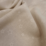 Tessuto Misto Lino H 150 cm - STELLINE BIANCHE/GREZZO