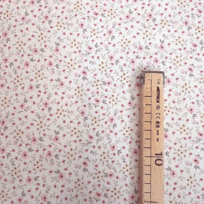 Baumwollmischung mit GRAUEN BLÄTTERN Digitaldruck – H 280 cm