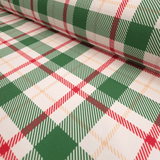 Tessuto no stiro H 150 cm - QUADRO SCOZZESE VERDE/ROSSO