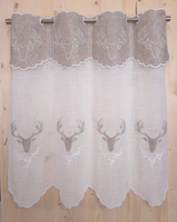 Tenda a vetro ricamata - CERVO BEIGE/BIANCO