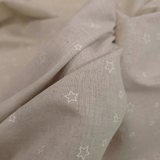 Tessuto Misto Lino H 150 cm - STELLINE BIANCHE/GREZZO
