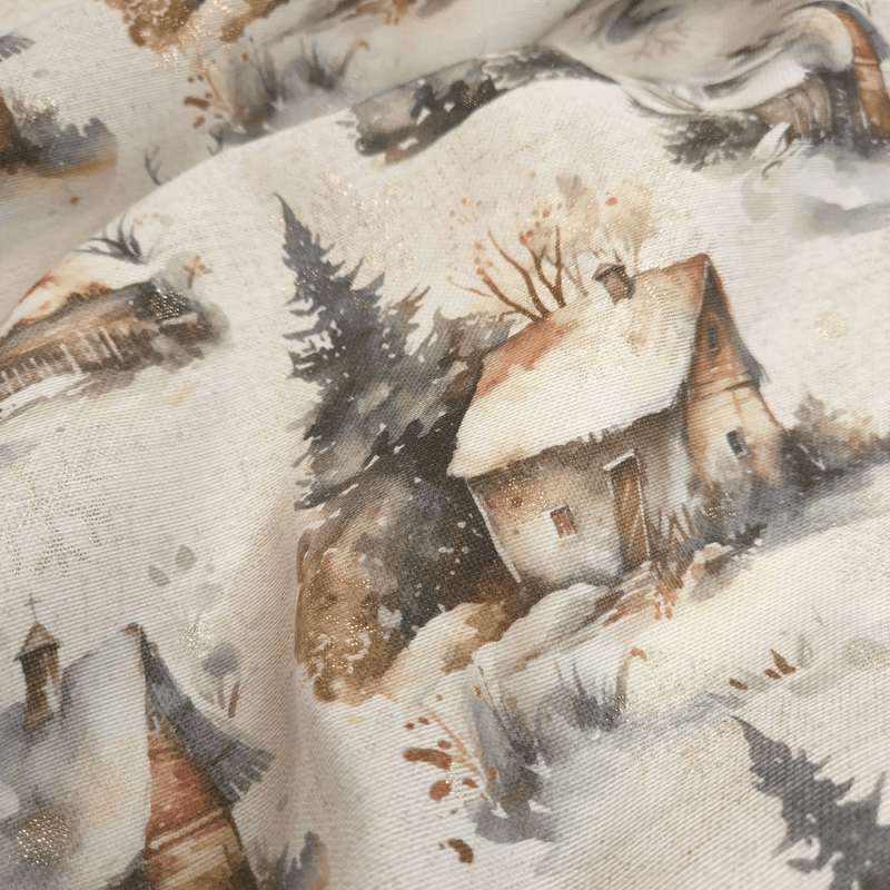 Tessuto Arredo Jacquard H 140 cm - LA CASETTA IN MONTAGNA/LUREX