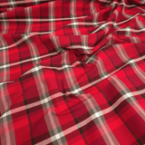 Tessuto Arredo M. Cotone H 280 cm - QUADRO ROSSO/GRIGIO