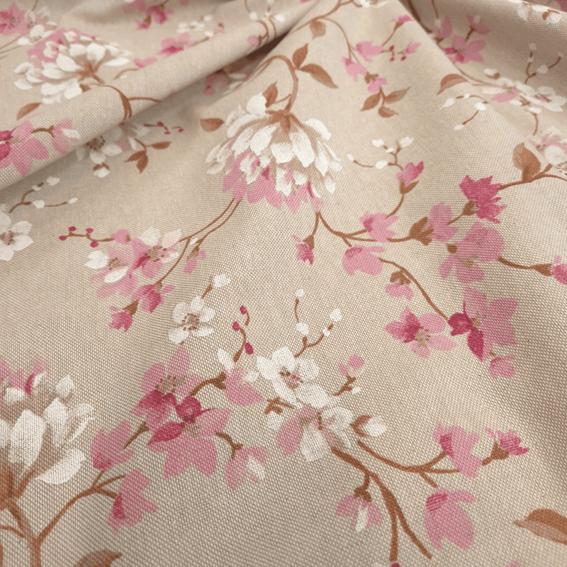 Rohbaumwolle H 280 cm - ROSA BLUMEN