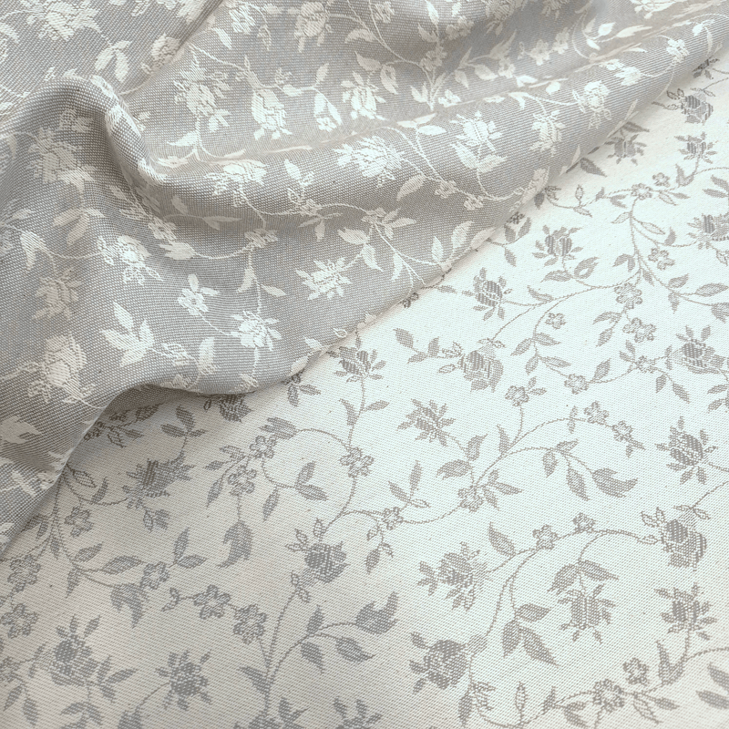 Tovagliato Fiandra di  Cotone H 180 cm - FIORELLINI ACCIAIO