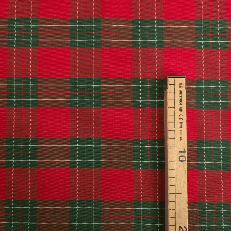 Tessuto Scozzese H 280 cm - QUADRO ROSSO/VERDE