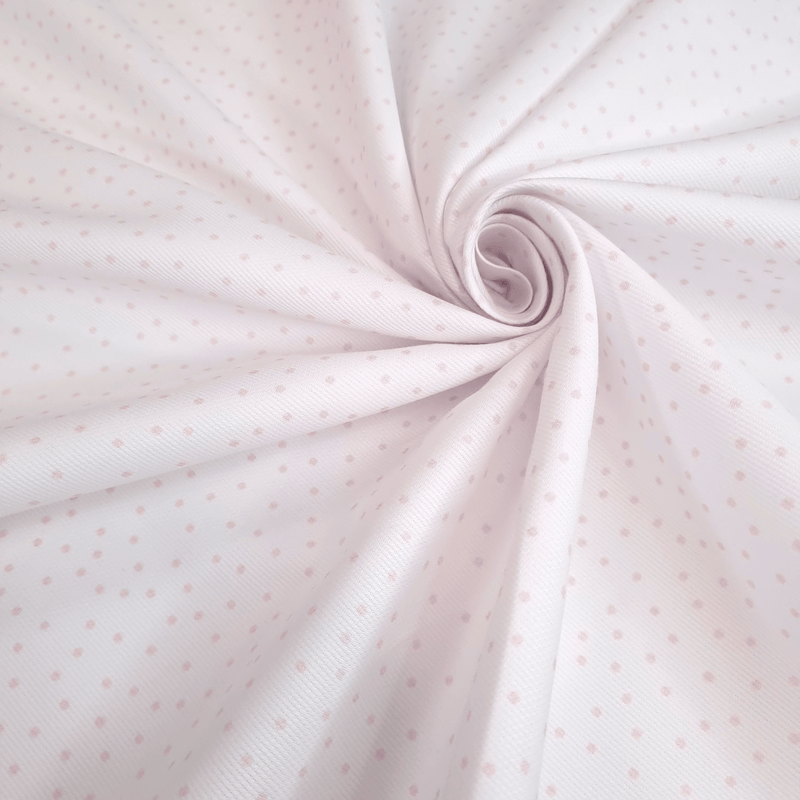 Piquet millerighe H 150 cm - POIS ROSA FONDO BIANCO