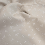 Piquet de coton H 150 cm - LETTRES BEIGES