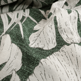 Tessuto Arredo Jacquard H 140 cm - FOGLIE FONDO VERDE