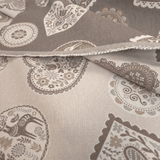 Tessuto Arredo Gobelin H 280 cm - CUORI/GRIGIO