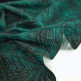 Tessuto Arredo Jacquard H 140 cm - FOLIAGE VERDE PETROLIO/NERO