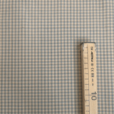 Tessuto Cotone H 110 cm - RETICOLO VERDONE E AZZURRO/ECRU