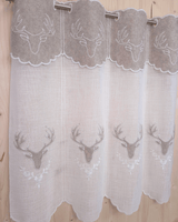 Tenda a vetro ricamata - CERVO BEIGE/BIANCO